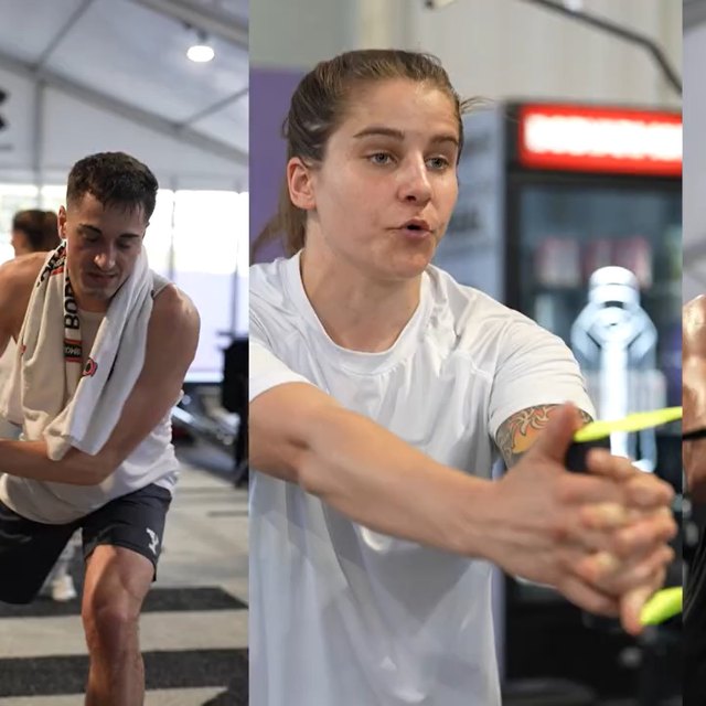 Athletes training with resistance bands at Complex