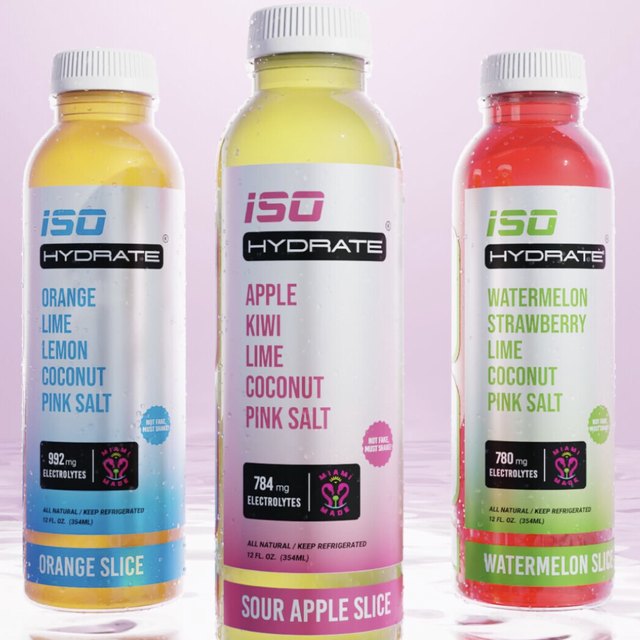 Three bottles of ISO Hydrate